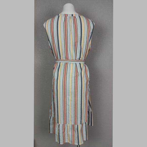 Lane Bryant Striped Sleeveless Cotton Blend Belted Midi Sundress Size 18 Summer - Picture 4 of 15